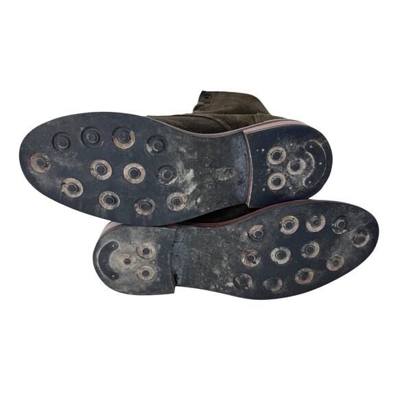 Nisolo All-Weather Combat Boot Womens 8 Dark Olive Faux Suede Water-Resistant - Picture 6 of 10